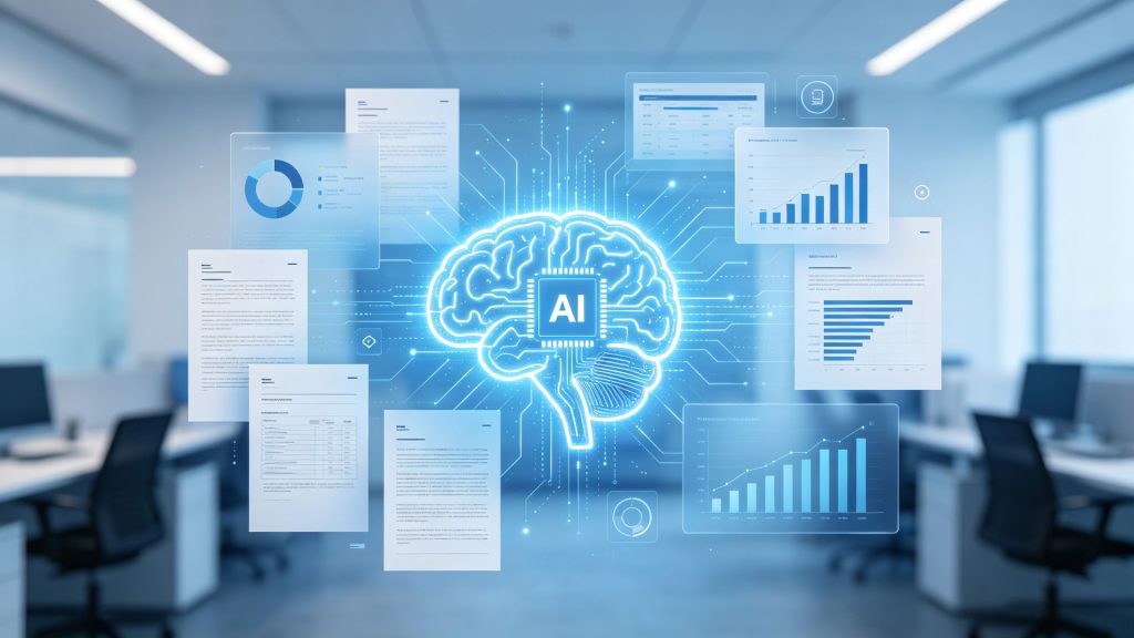 AI 搜索时代内容成为企业核心数字资产概念图